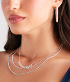 Step Up The Glitz Multi-Layered Rhinestone Necklace