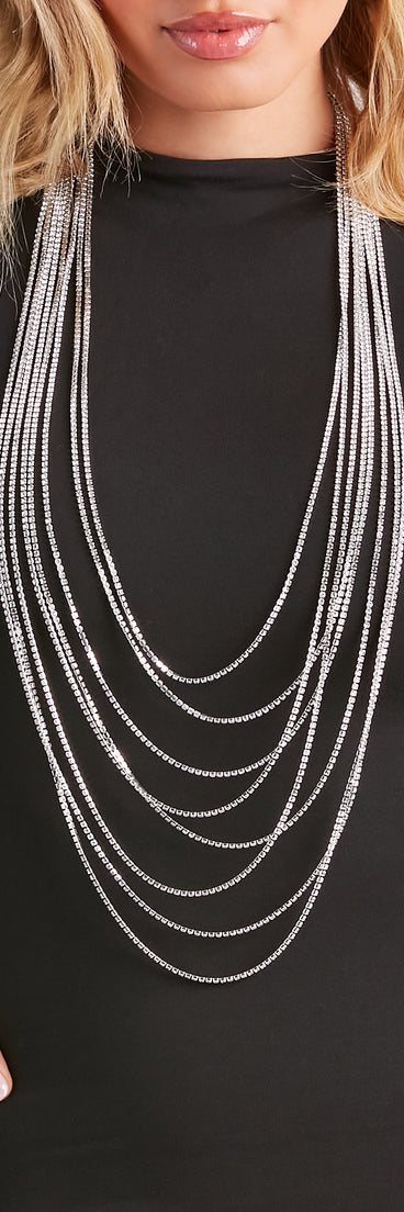 Luxe Layers Draped Rhinestone Necklace