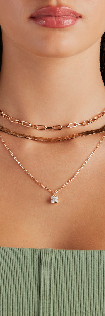 Irresistible Rhinestone Layered Necklace
