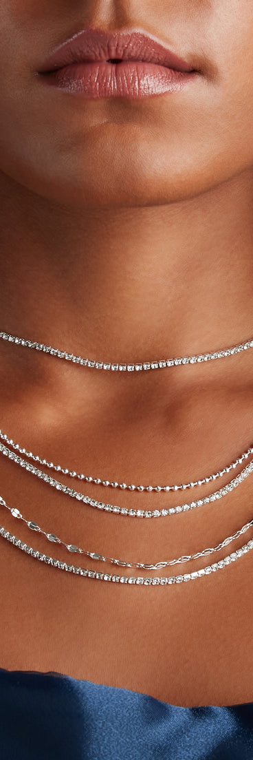 Meant To Be Rhinestone Layered Necklace Set