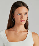 Dainty Glamour Rhinestone Bar Charm Necklace