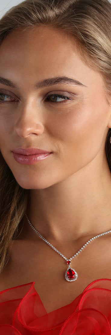 Level Up The Luxe Gemstone Necklace And Earrings Set