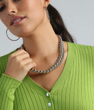 Cool-Girl Attitude Beaded And Chain Layered Necklace