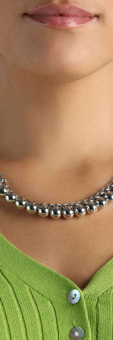 Cool-Girl Attitude Beaded And Chain Layered Necklace
