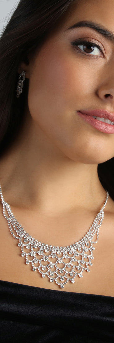 Feeling Flawless Rhinestone Necklace And Earrings Set