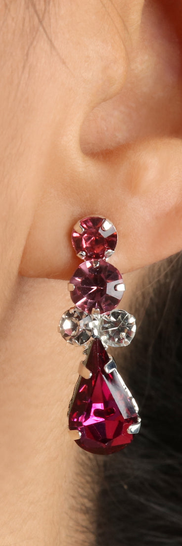 Dripping In Gems Rhinestone Necklace And Earrings Set