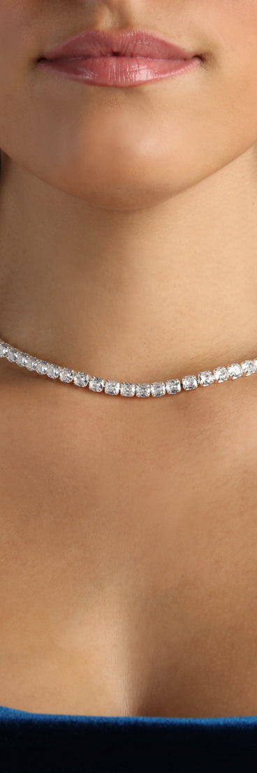 Forever Chic Cubic Zirconia Tennis Chain Necklace