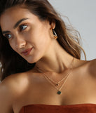 Dainty Glamour Gemstone Charm Layered Necklace