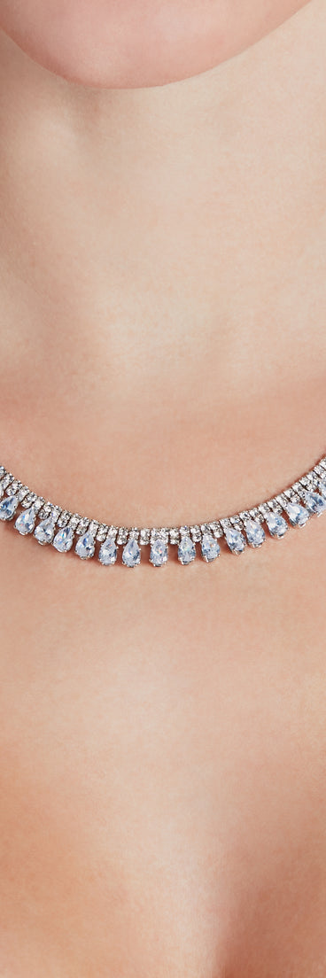 Time To Dazzle Rhinestone Dainty Fringe Necklace