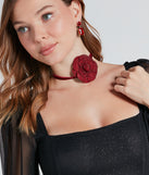 Charm Them All Rhinestone Rosette Choker Necklace