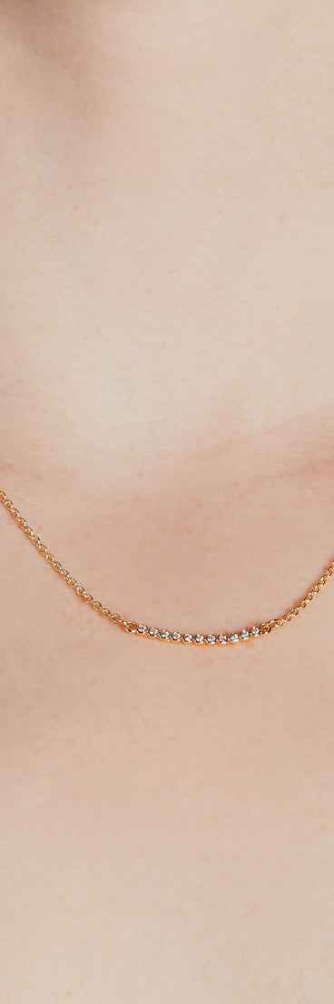 Dainty Bliss 14K Gold Plated Cubic Zirconia Chain Necklace