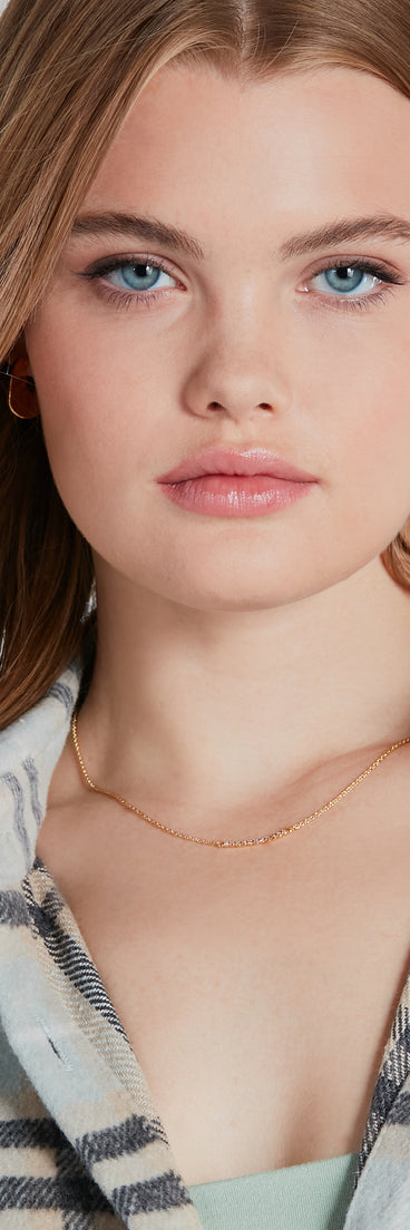 Dainty Bliss 14K Gold Plated Cubic Zirconia Chain Necklace