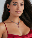 Elegantly Inclined Necklace And Earrings Set