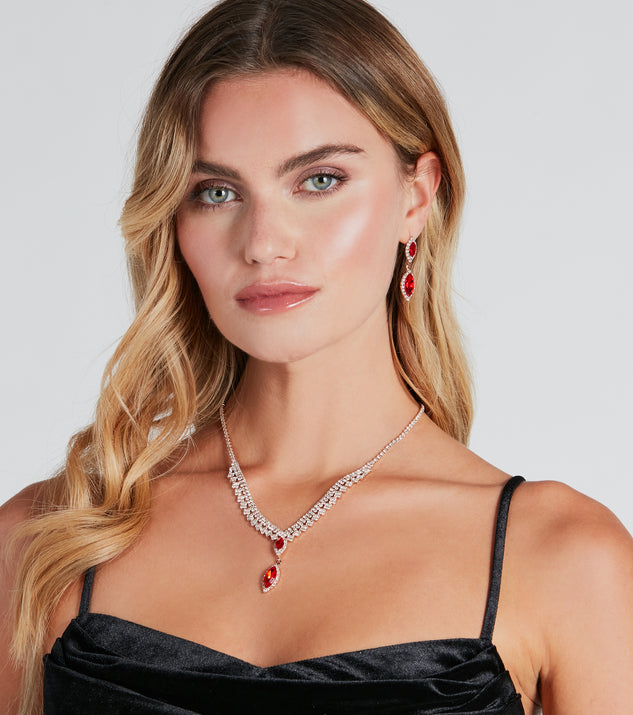 Windsor Glam Romance Gemstone Necklace And Earrings Set