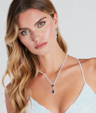 Sparkle Hour Gemstone Necklace And Earrings Set