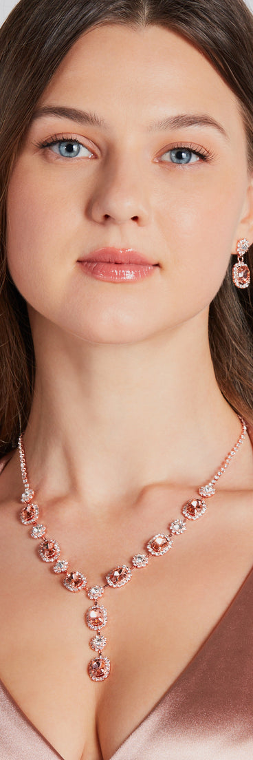 Dazzling Beauty Gemstone Necklace And Earrings Set