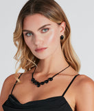 Luxe Drama Gemstone Necklace And Earrings Set