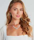 Living Luxe Rhinestone Necklace And Earrings Set