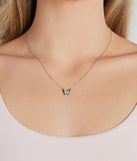 Dainty Deets Rhinestone Butterfly Charm Necklace