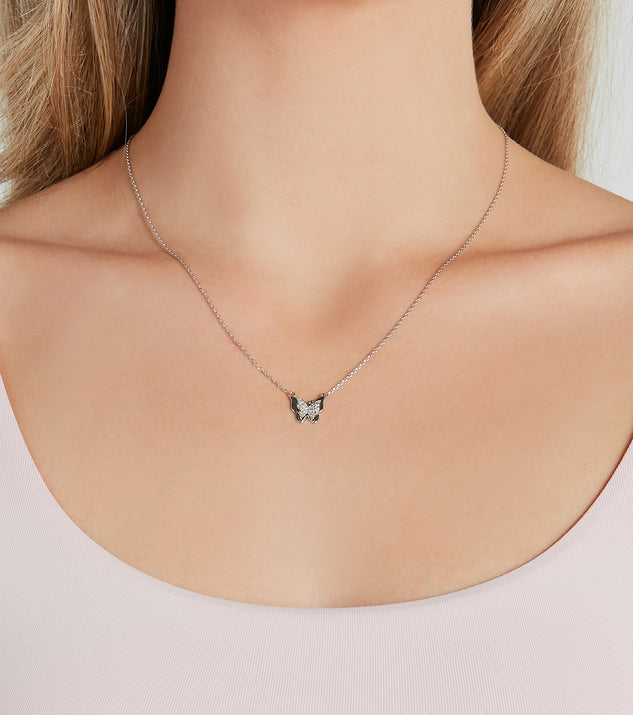 Minimalist Butterfly Charm Necklace on 14K Gold Filled Chain, Unique V –  Love, Lily and Chloe
