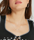 Simply Glam Sterling Silver Plated Cubic Zirconia Layered Necklace