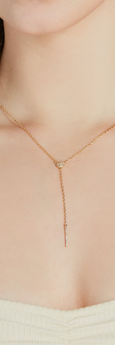 Chic Shine 14K Gold Plated Cubic Zirconia Lariat Necklace