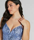 Radiant Rhinestone Necklace, Earrings, and Bracelet Set