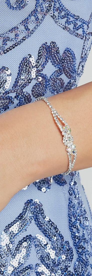 Radiant Rhinestone Necklace, Earrings, and Bracelet Set