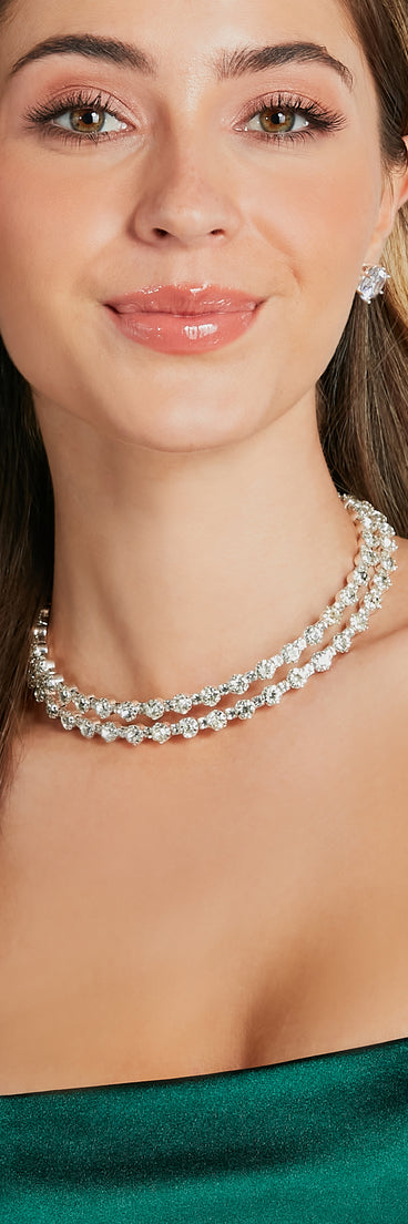 Two For The Show Rhinestone Choker