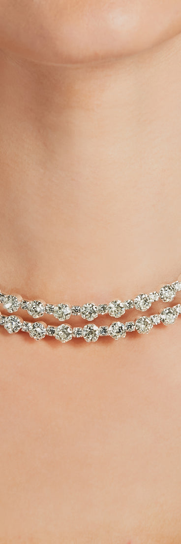 Two For The Show Rhinestone Choker
