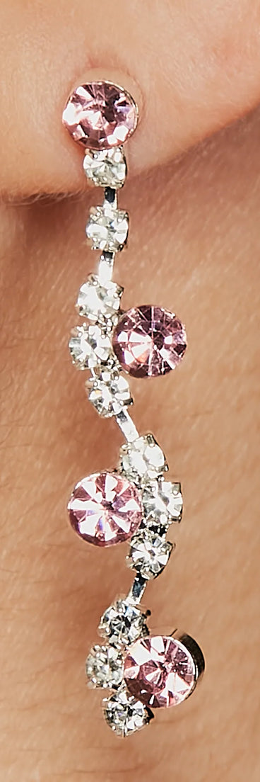 Endless Glamour Rhinestone Necklace And Earrings Set