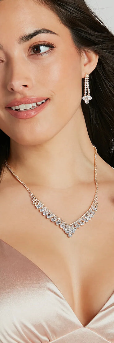 Homecoming jewelry and accessories like the Elegant Energy Rhinestone Necklace And Earrings Set provide the finishing touch to help you dazzle at HOCO 2024!