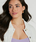 Fall In Love 14K Gold Plated Rhinestone Charm Necklace