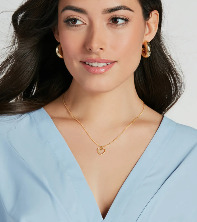 Windsor Glamorous At Heart 14K Gold Plated Charm Necklace