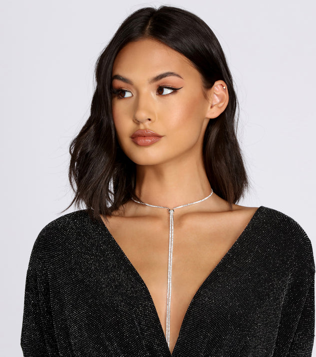 Long Rhinestone Lariat Slider Necklace is the perfect Homecoming look pick with on-trend details to make the 2023 HOCO dance your most memorable event yet!