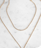 Shorter Necklace included in Rhinestone Lariat Gold Necklace Set