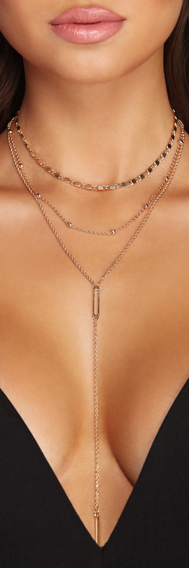 3 Row Luxe Lariat Layered Necklaces for 2022 festival outfits, festival dress, outfits for raves, concert outfits, and/or club outfits