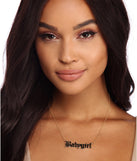 Babygirl Dainty Script Necklace for 2022 festival outfits, festival dress, outfits for raves, concert outfits, and/or club outfits