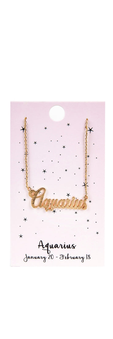 Zodiac Script Necklace for 2022 festival outfits, festival dress, outfits for raves, concert outfits, and/or club outfits