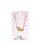 Virgo Script Necklace for 2022 festival outfits, festival dress, outfits for raves, concert outfits, and/or club outfits