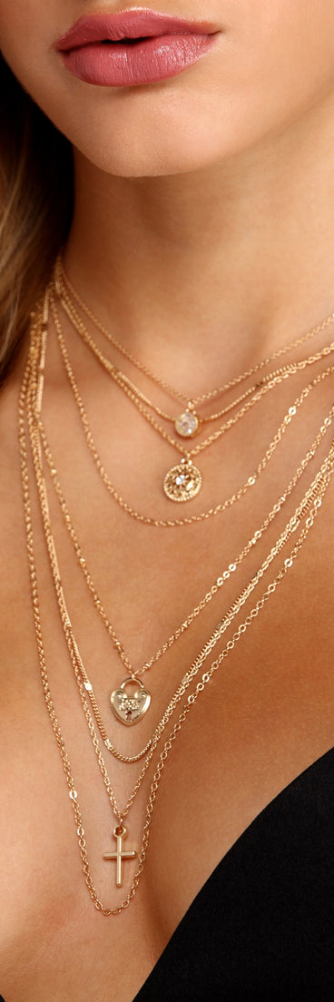 8 Row Layered Charm Necklaces for 2022 festival outfits, festival dress, outfits for raves, concert outfits, and/or club outfits
