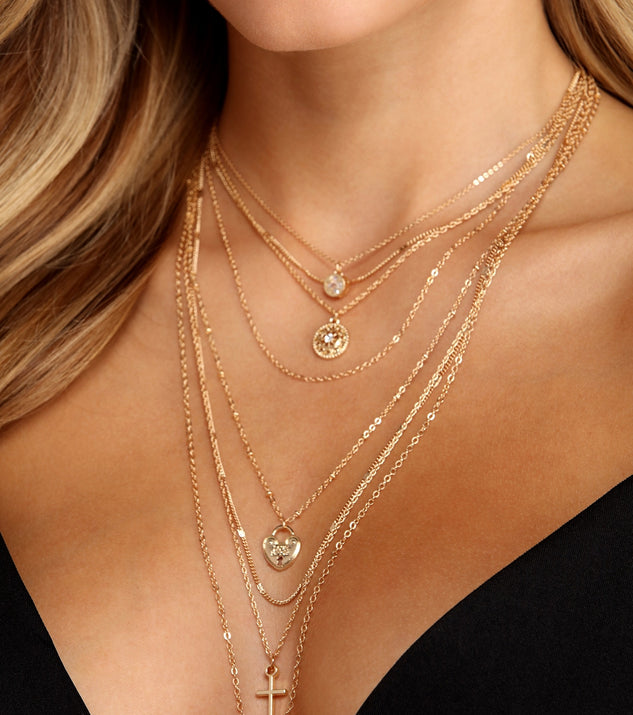 8 Row Layered Charm Necklaces for 2022 festival outfits, festival dress, outfits for raves, concert outfits, and/or club outfits