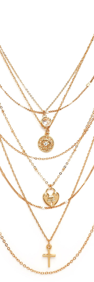 8 Row Layered Charm Necklaces for 2022 festival outfits, festival dress, outfits for raves, concert outfits, and/or club outfits