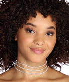 Layer On Rhinestone Choker Set is the perfect Homecoming look pick with on-trend details to make the 2023 HOCO dance your most memorable event yet!