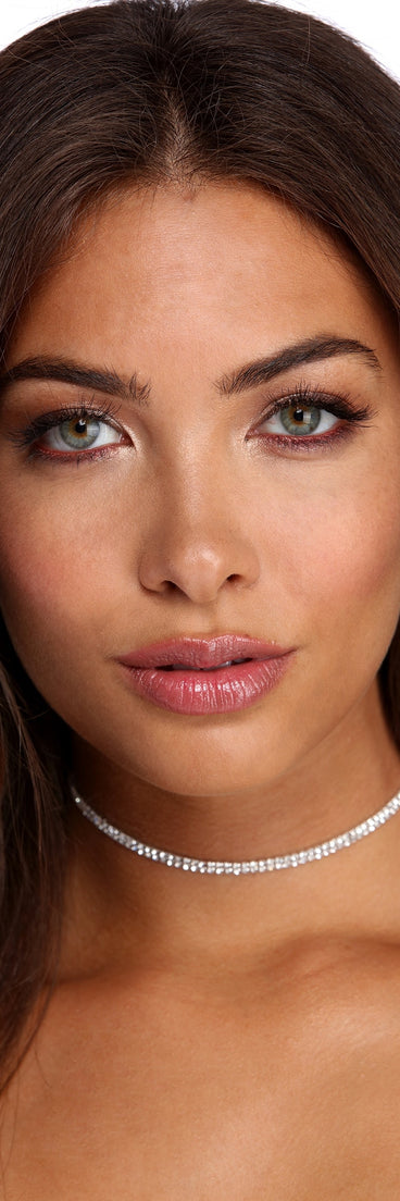 2 Row Rhinestone Choker for 2022 festival outfits, festival dress, outfits for raves, concert outfits, and/or club outfits