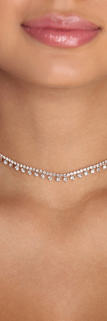 Dainty Drops Rhinestone Choker