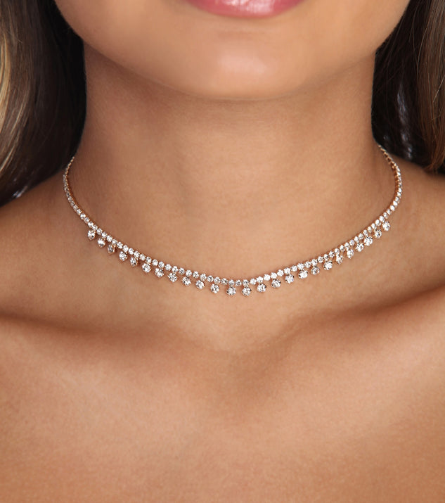 Dainty Drops Rhinestone Choker