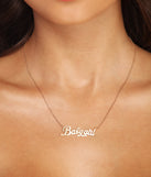 Baby Girl Script Necklace for 2022 festival outfits, festival dress, outfits for raves, concert outfits, and/or club outfits