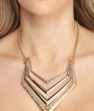 Chevron Chic Statement Necklace for 2022 festival outfits, festival dress, outfits for raves, concert outfits, and/or club outfits