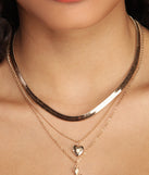 Layered Herringbone Necklace for 2022 festival outfits, festival dress, outfits for raves, concert outfits, and/or club outfits